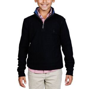 Tailorbyrd Boys  Cozy Knit 1/4-Zip Pullover, Black